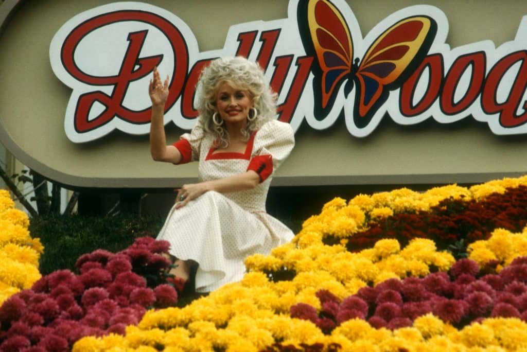 Dolly Parton in Dollywood two years after the park opened