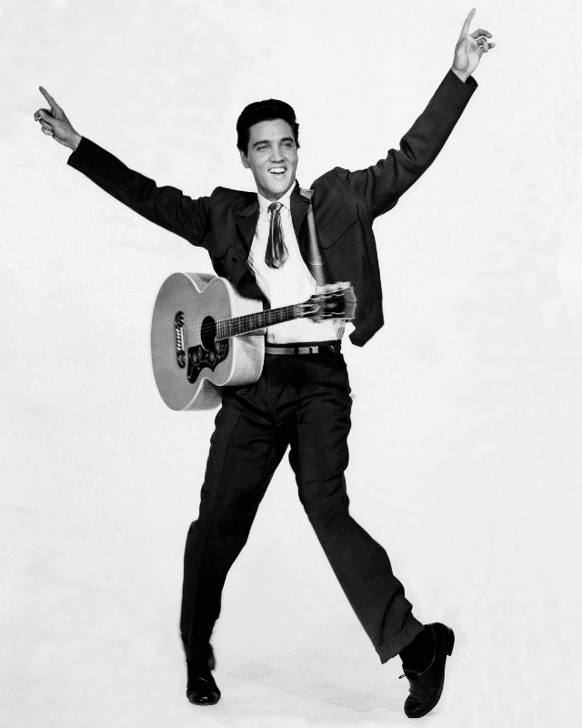 A young Elvis Presley, his death occurred several years later in 1977