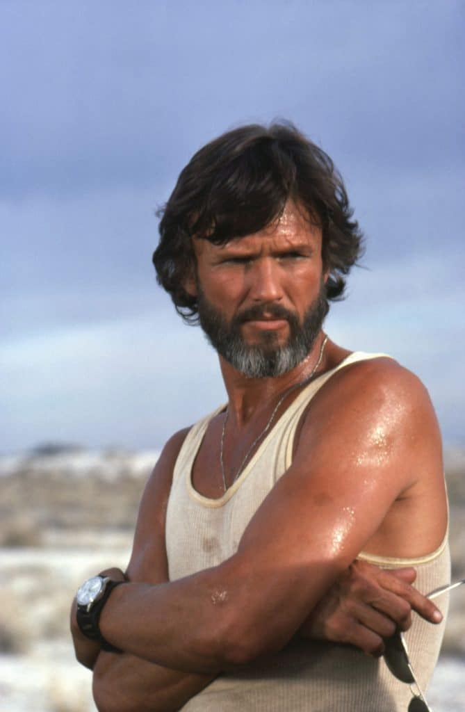 Kris Kristofferson in character for the movie "Convoy"