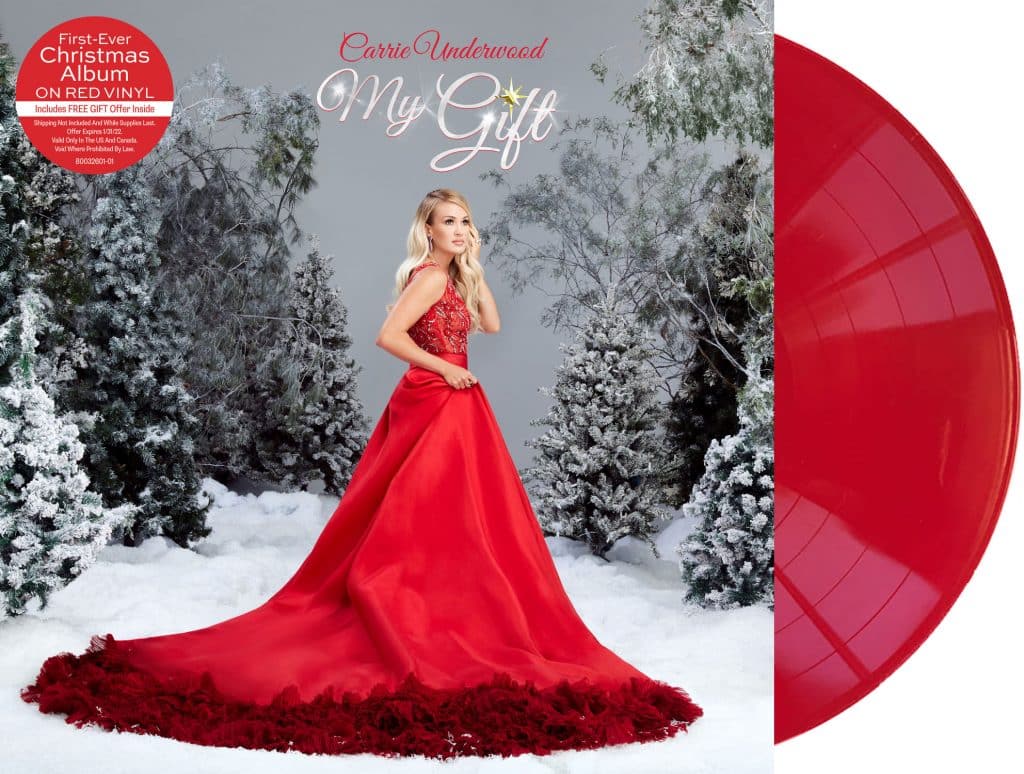The cover art for Carrie Underwood's Christmas album, "My Gift"