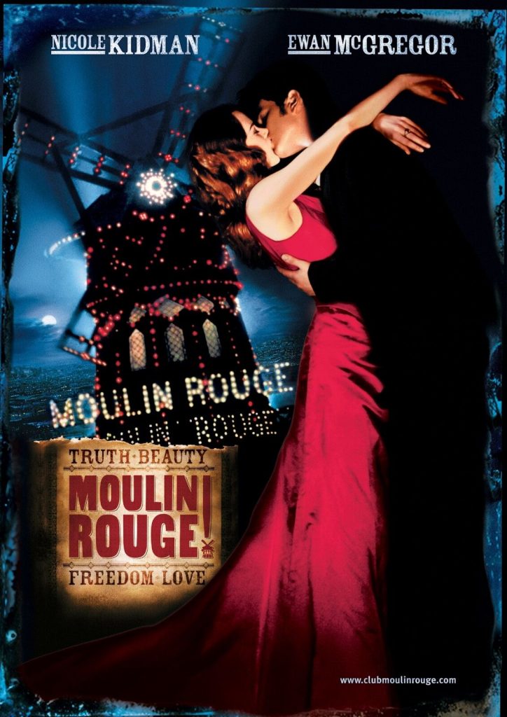 The movie poster for "Moulin Rouge," starring Nicole Kidman