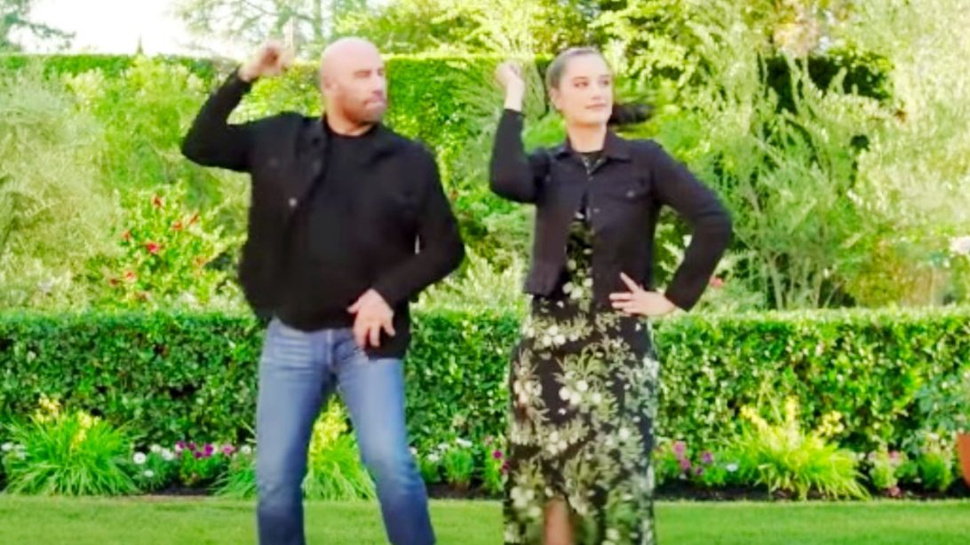 John Travolta & Daughter Do “Hand Jive” Dance From “Grease” In Super
