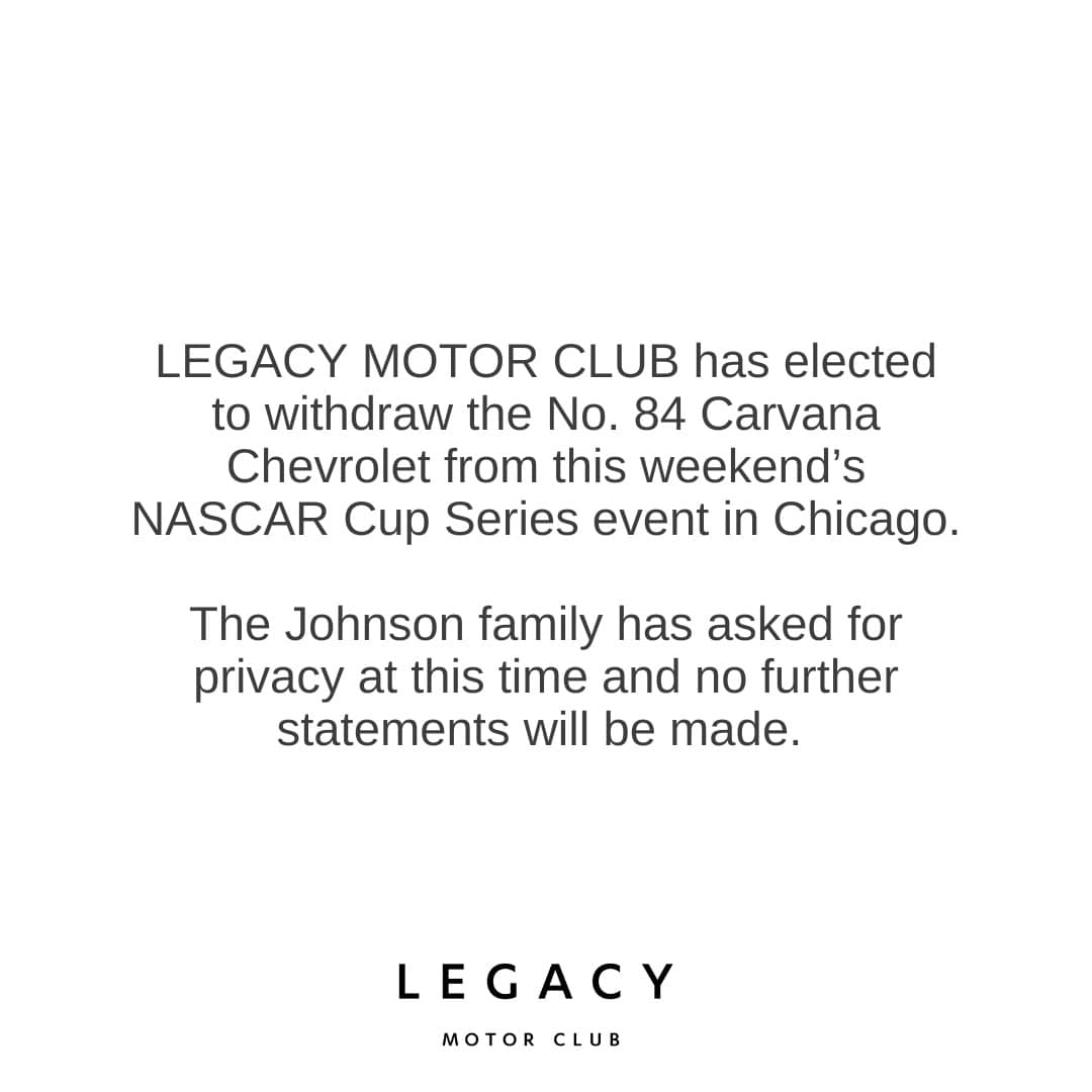 Legacy Motor Club's official statement.