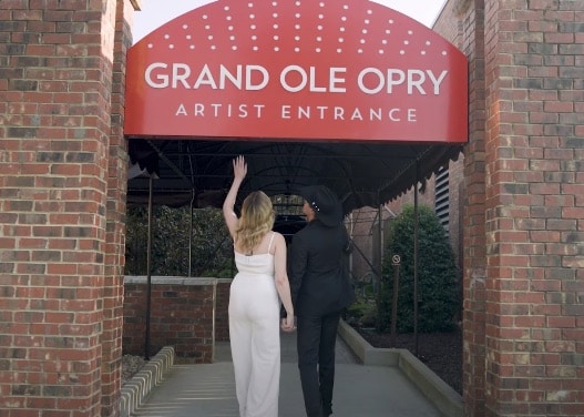 Kat & Alex walking into the Opry for their debut there