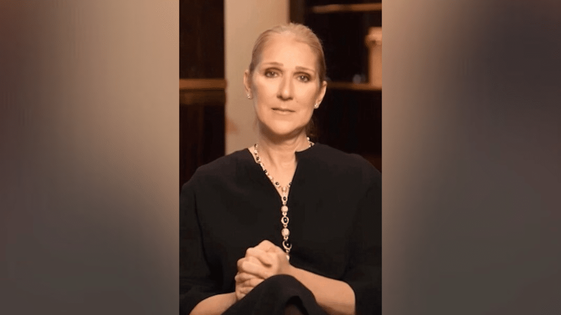 Celine Dion in the video announcing her diagnosis