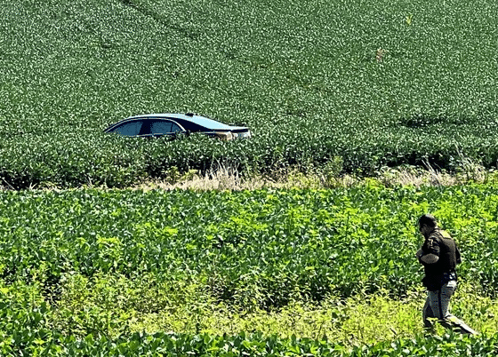 Photo of the Malibu car in the field.