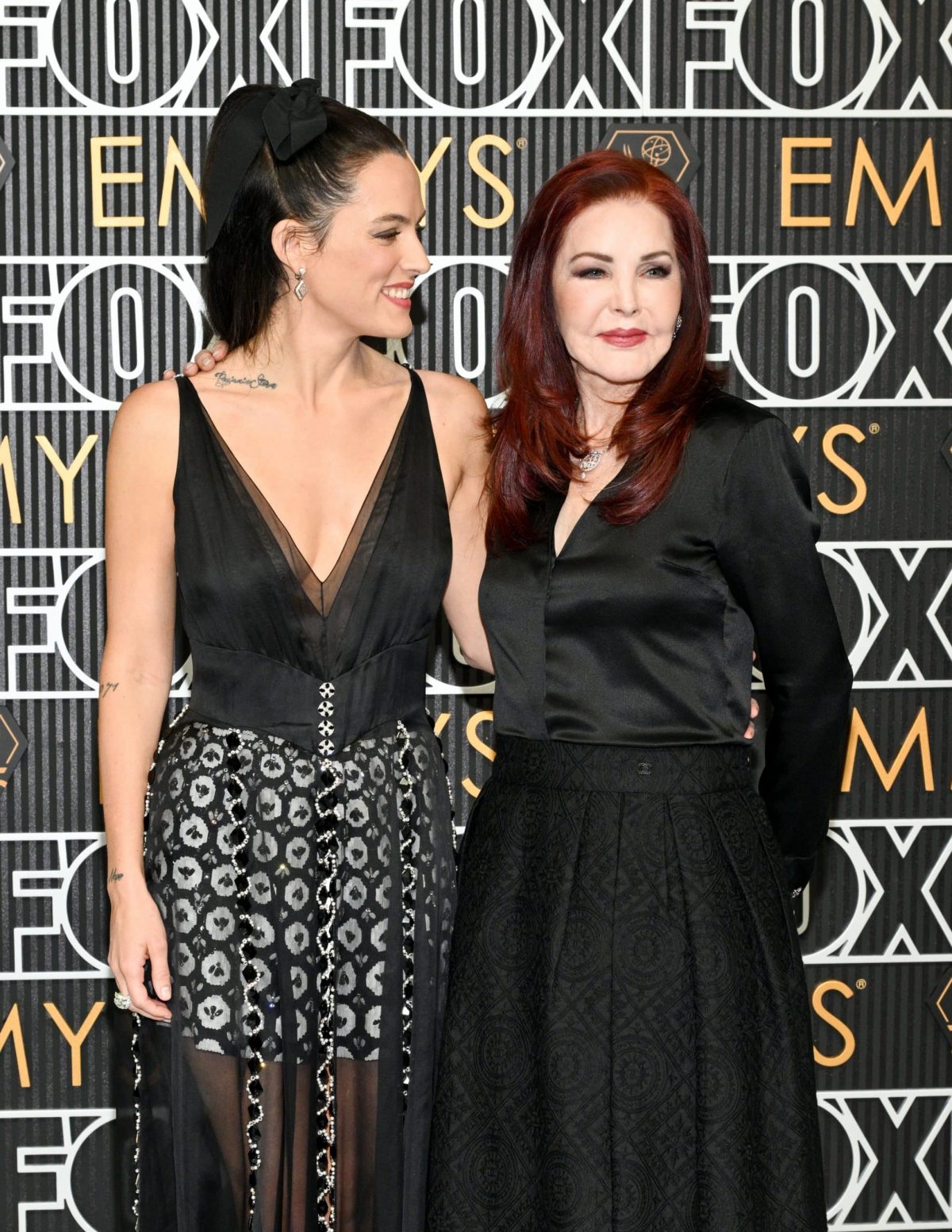 Riley Keough and Priscilla Presley attend the Primetime Emmy Awards