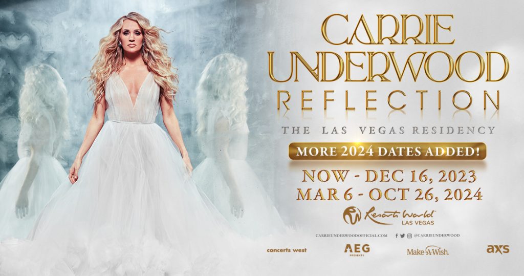 Carrie Underwood celebrated her birthday while performing for her REFLECTION residency in Las Vegas. This is the poster for her residency.