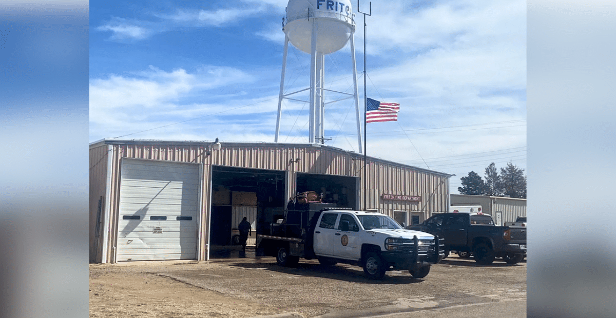 The flag at the Fritch Volunteer Fire Department is at half staff following death of Fire Chief Zeb Smith.