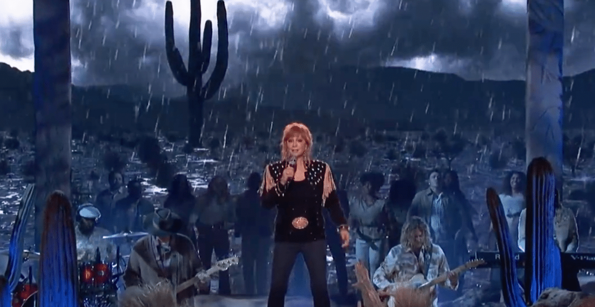 Reba performing her new song on 'The Voice.'