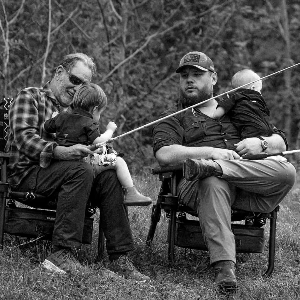 Luke Combs with his sons Tex and Beau