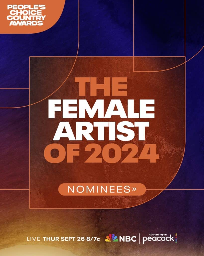 The graphic for the People's Choice Country Awards' award for the Female Artist of 2024