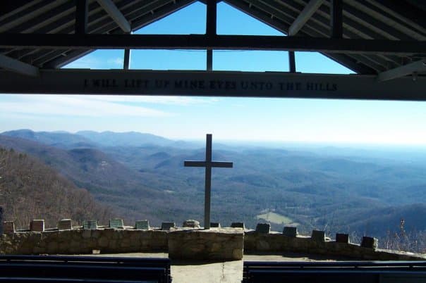 View from Pretty Place chapel in South Carolina, which was damaged by Hurricane Helene