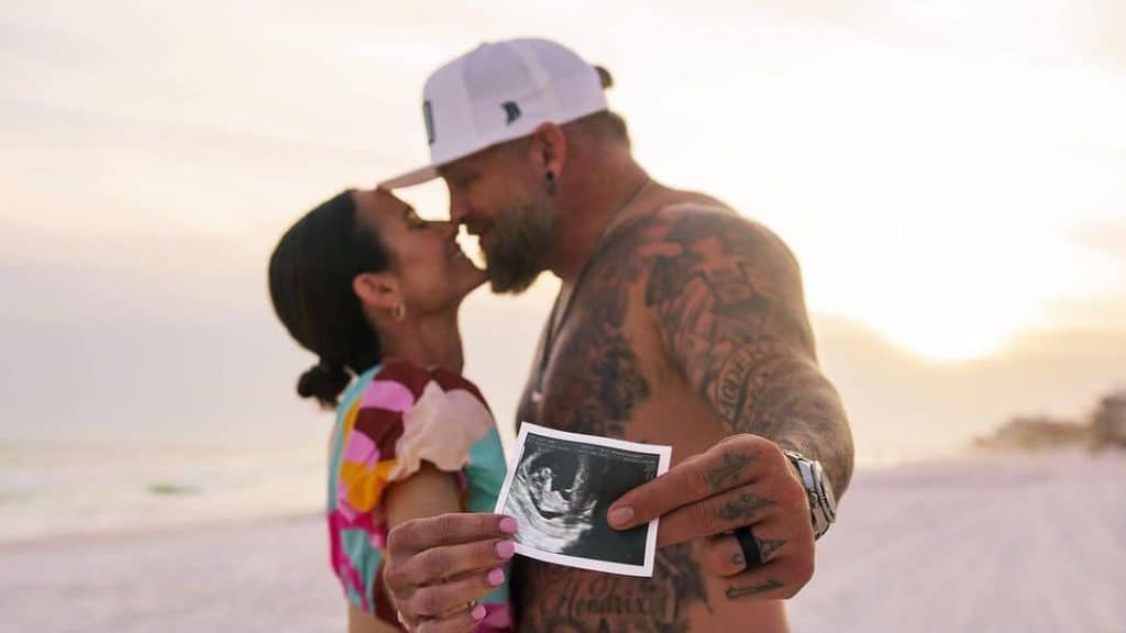 Brantley Gilbert and his wife Amber when they announced they were expecting their third baby