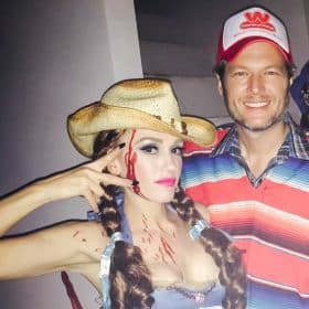 Gwen Stefani shares a picture from her and husband Blake Shelton's first Halloween together.