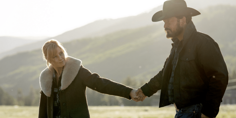 Cole Hauser on the set of Yellowstone