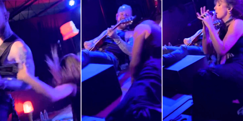 Ella Langley Tumbles On Stage, Takes Guitar Player Down With Her