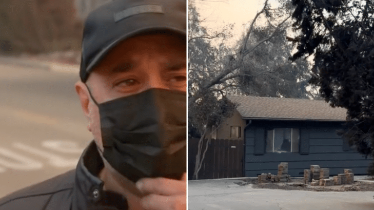 Man Sheds Tears As He Realizes That His Home Is The Only One Left Standing After Fire