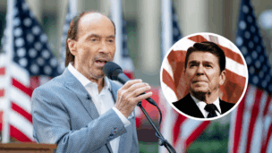 Lee Greenwood and Ronald Reagan