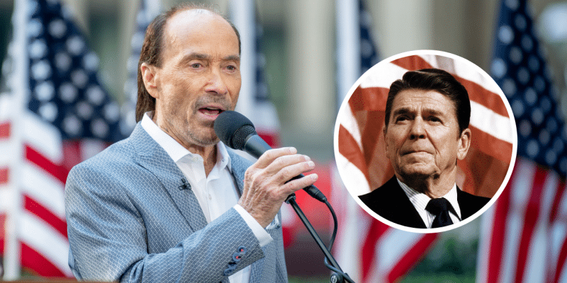 Lee Greenwood and Ronald Reagan