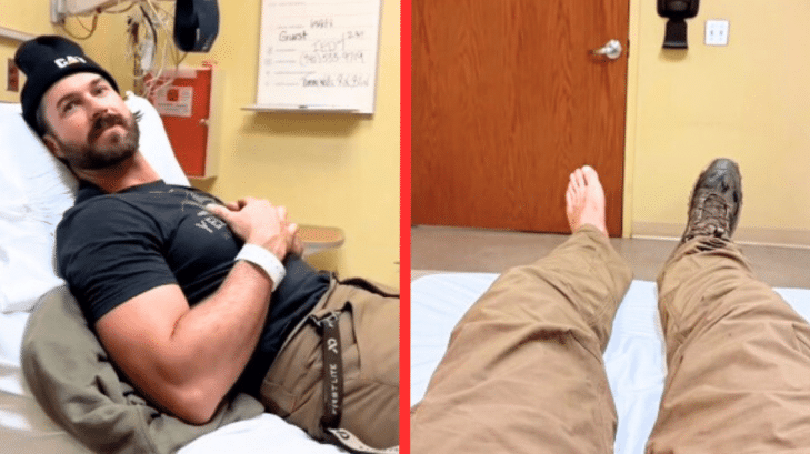 Riley Green landed in the Emergency Room after piercing his foot with a nail on a hunting trip