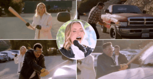 The American Idol Judges help a contestant take out her rage on a pickup truck after her "Before He Cheats" audition.