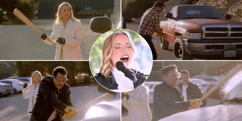 The American Idol Judges help a contestant take out her rage on a pickup truck after her