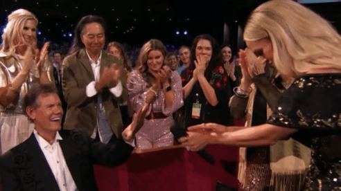 Randy Travis And Carrie Underwood Share A Special Moment At "Opry 100"