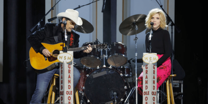 Brad Paisley and Alison Krauss perform onstage