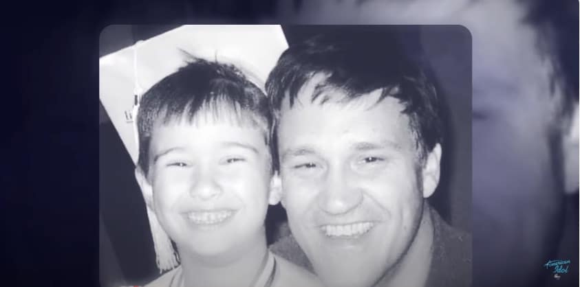 American Idol contestant Freddie McClendon when he was younger with his late father, Davis