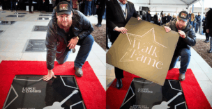 Luke Combs accepts his star of the Music City Walk of Fame