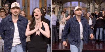 Morgan Wallen as he left the stage during the end credits of SNL on March 29.