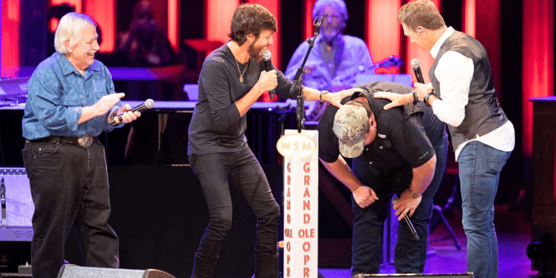 Luke Combs cries while being invited as a member of the Opry