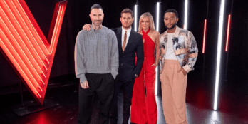The Voice Season 27 coaches Adam Levine, Michael Buble, Kelsea Ballerini, and John Legend