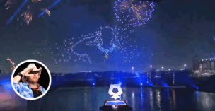 Fireworks and drone show at the Grand Opening of the Medal Of Honor Museum