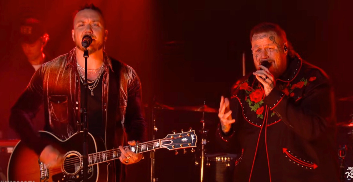 Jelly Roll & Brandon Lake Passionately Perform "Hard Fought Hallelujah" On "Jimmy Kimmel Live"
