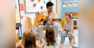 Country artist Jake Owen visited his daughter's school and performed a Taylor Swift song for her class.
