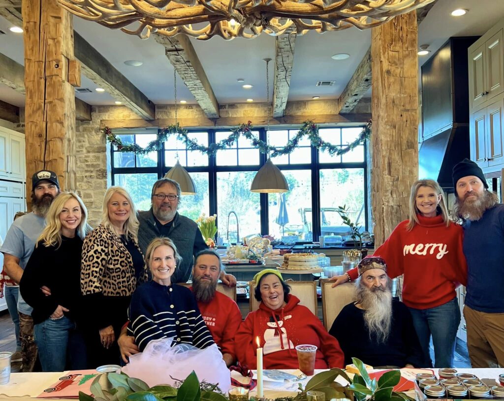 The Robertson family of Duck Dynasty fame in a Christmas photo in 2024.