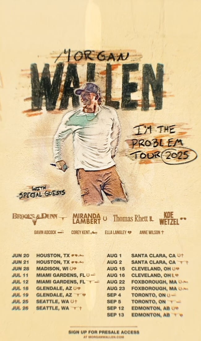 Morgan Wallen's "I'm The Problem" Tour schedule
