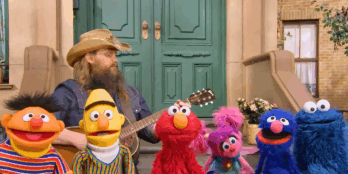 Chris Stapleton made his way to Sesame Street, singing the song "You've Got A Friend In Music" with Elmo and other Muppets of Sesame Street.