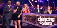Dancing with the stars hosts Alfonso Ribeiro and Julianne Hough with judges Carrie Ann Inaba, Derek Hough and Bruno Tonioli...who are all expected to return for the Season 34 premiere
