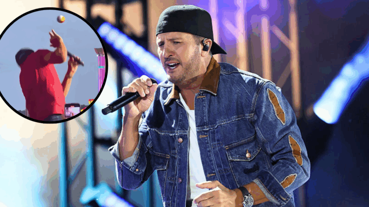 Luke Bryan Hit By Flying Ball