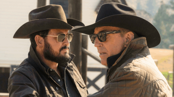 Cole Hauser and Kevin Costner in Yellowstone, which is getting another spin-off