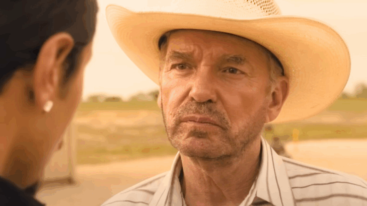 Billy Bob Thornton as Tommy Norris in Landman, which just had the release of its second season delayed
