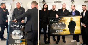 Luke Combs was surprised with a plaque at the ACM Honors for a song going platinum