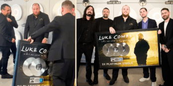 Luke Combs was surprised with a plaque at the ACM Honors for a song going platinum