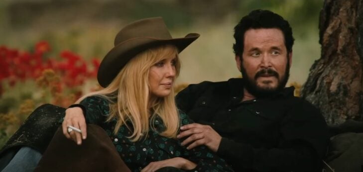Kelly Reilly and Cole Hauser as Beth and Rip in Yellowstone