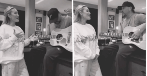 Brittany and Jason Aldean perform "Drink A Beer" in honor of the late Charlie Kirk