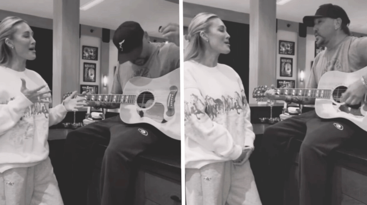 Brittany and Jason Aldean perform "Drink A Beer" in honor of the late Charlie Kirk