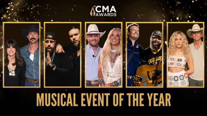 Before the 59th CMA Awards were broadcast on November 19, the award for Musical Event of the Year was announced on Good Morning America on November 19. This award recognizes excellence in collaboration.